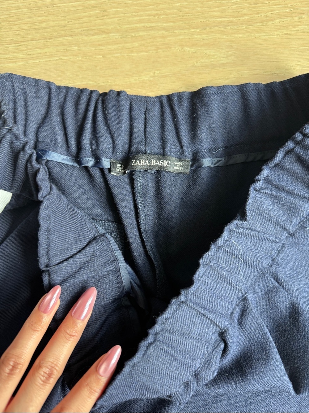 Zara Basic Navy Blue with White Side Stripe L - Picture 4 of 5